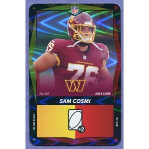 2024 Uno Elite Football Card Dual Color Yellow/Red #47 Sam Cosmi